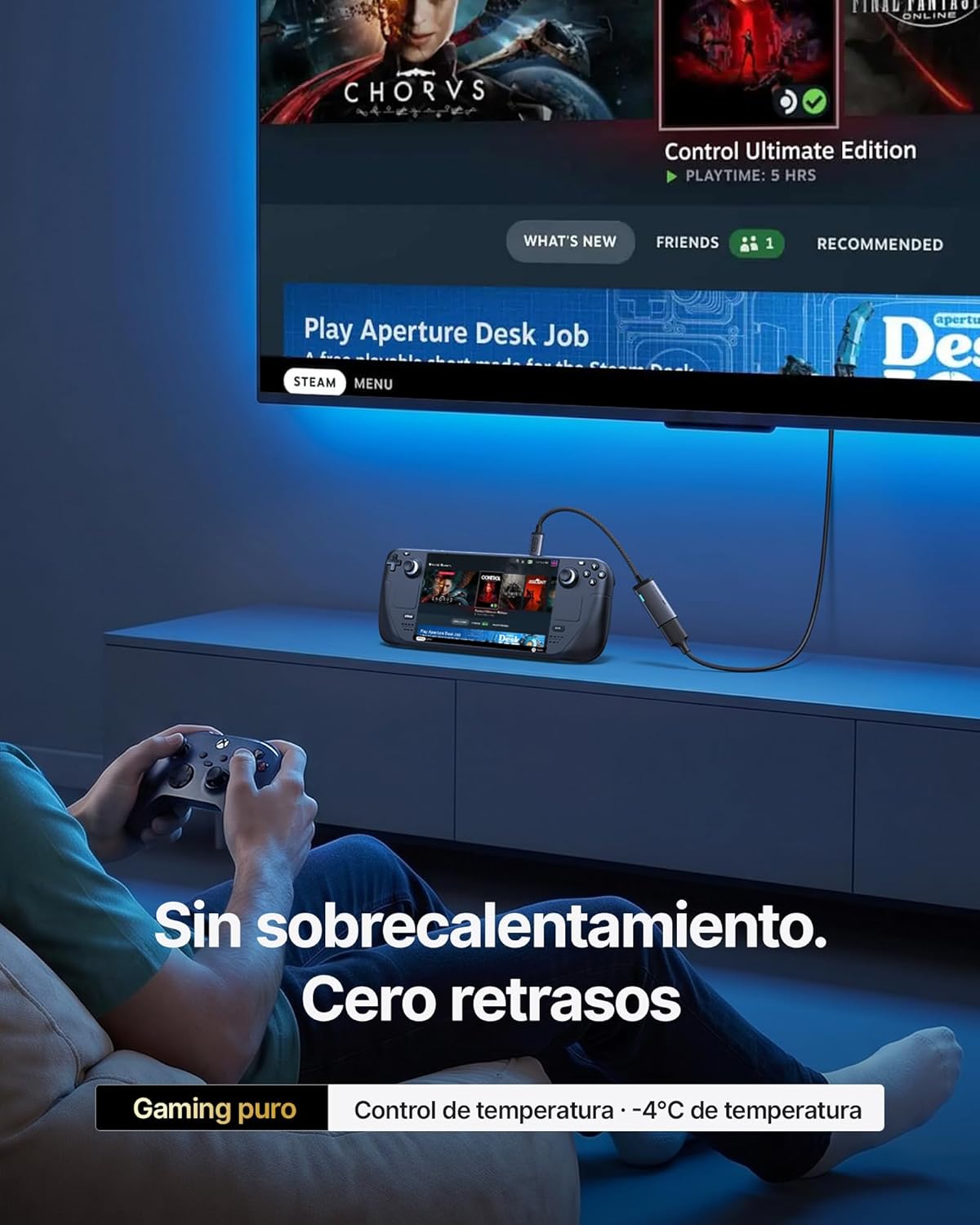 INIU Adaptador USB C a HDMI, Certificación HDMI Oficial con LED Inteligente, 4K@60Hz Compatible con Puertos Thunderbolt 3/4, MacBook Neo iMac Portátil iPad iPhone Samsung Steam Deck Monitor Gaming HDR 6