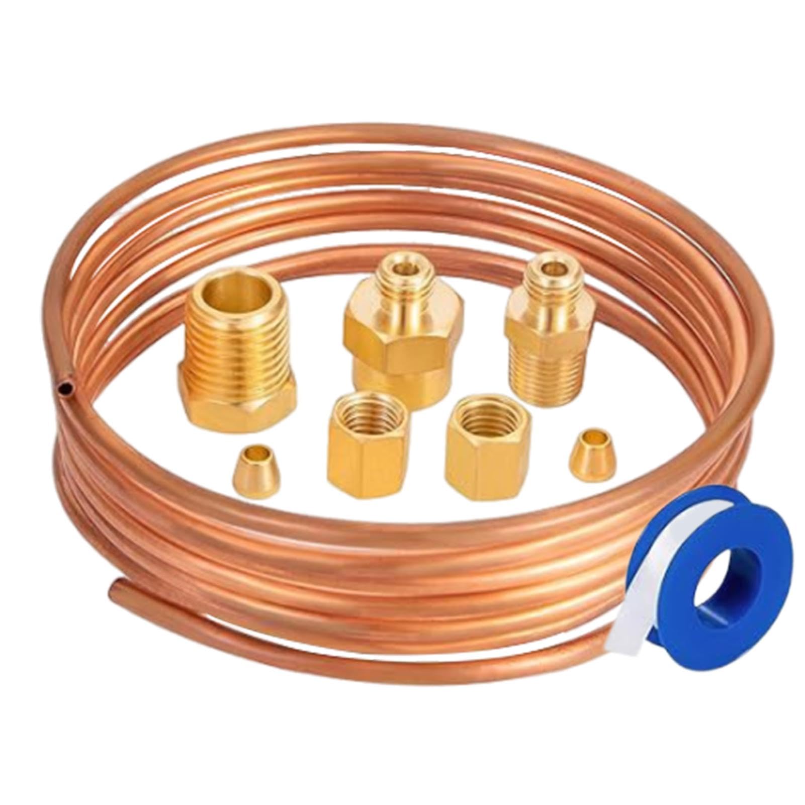 Kit manometro meccanico 'olio, kit manometro del tubo a pressione 'olio,Parti per test di pressione Kit di installazione meccanica del tubo di rame - Kit di installazione tubi in rame Tester completo
