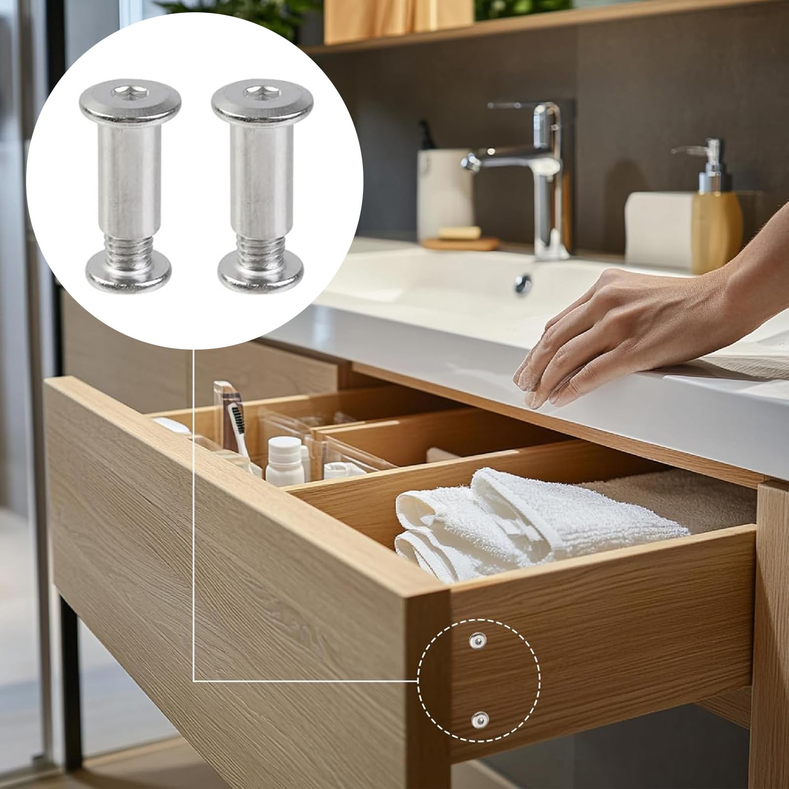 20 Pezzi Viti di Giunzione M3 x 30 mm con Chiave, Bulloni a Cannocchiale in Acciaio Inox per Mobili, Armadi e Rilegatura Libri - Set di Fissaggio Professionale