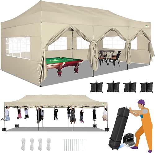 COBIZI 10x30 Heavy Duty Pop up Canopy with 8 sidewalls