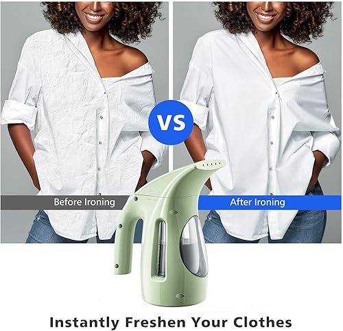 Miniatura 3 de HiLIFE Vaporizador para ropa, diseño portátil de mano, gran capacidad de 8.1 fl oz, 700 W, fuerte vapor penetrante, elimina las arrugas, para el
