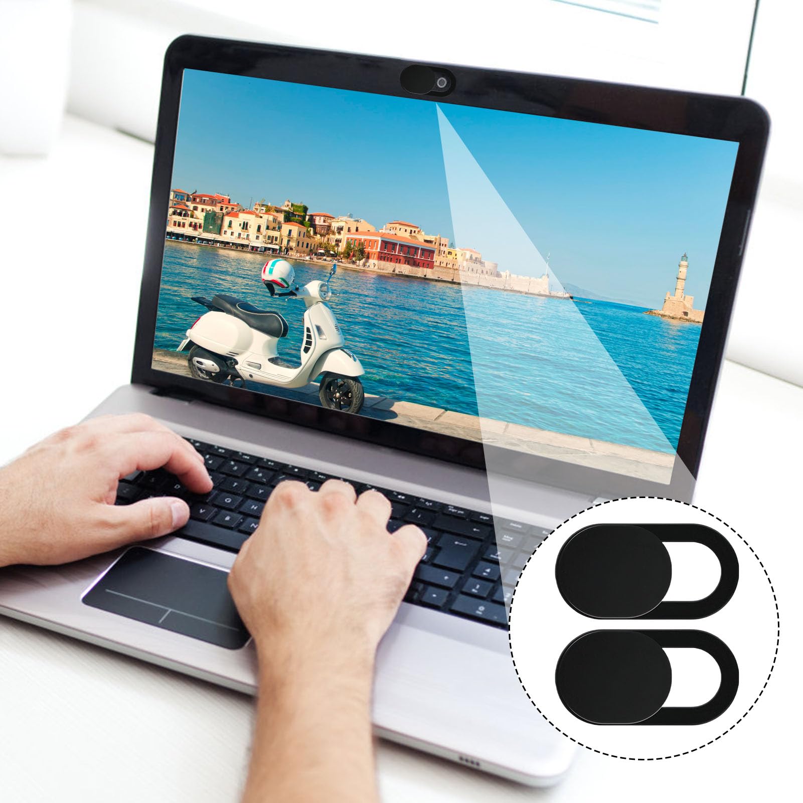 20 Pezzi Copri Webcam, Copertura Webcam Cover Slider Copri Fotocamera Webcam PC Portatile Accessori per Laptop, PC, Tablet, Smartphone, MacBook Protezione Privacy Nero