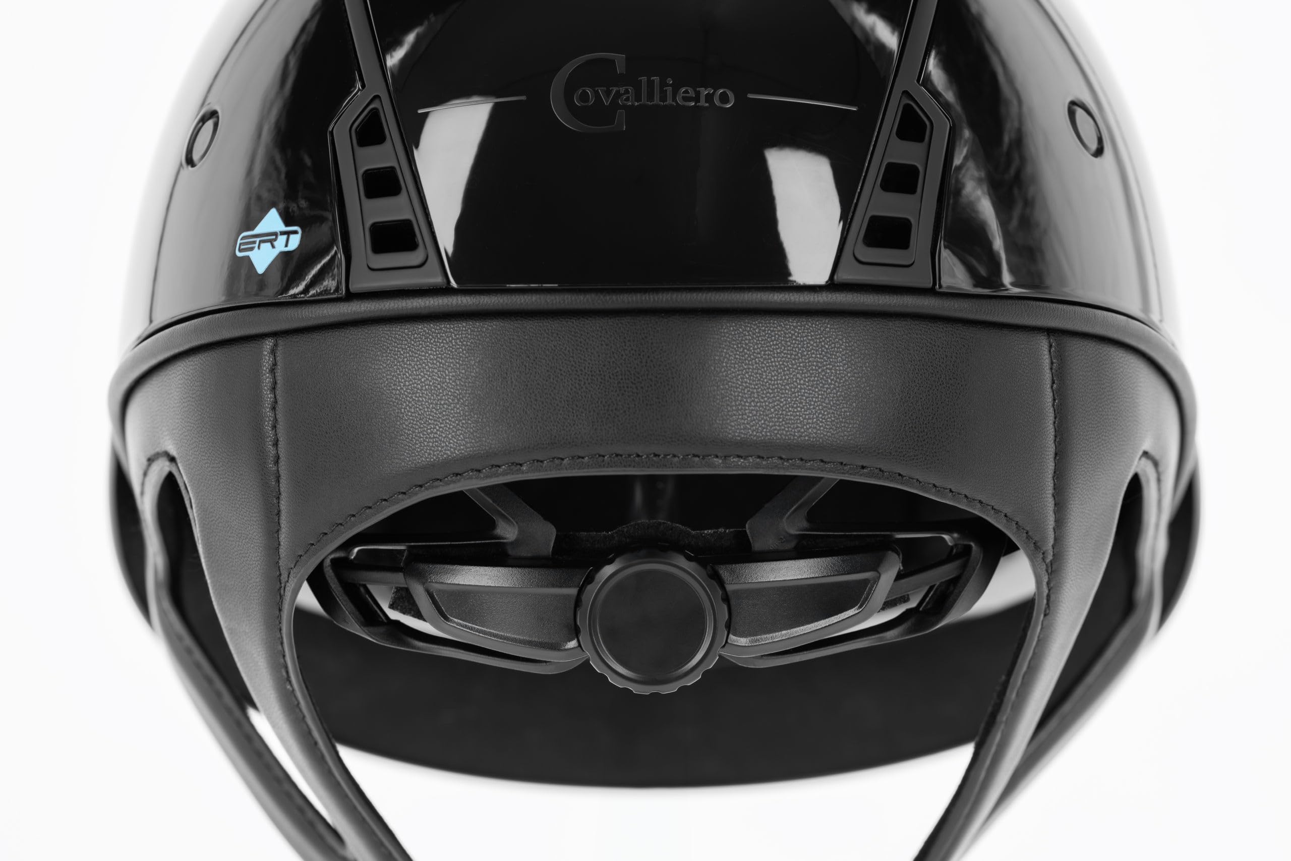 Covalliero Casque d'équitation Eclipse Polo, aspect brillant, système disque, sécurité ERT, excellente ventilation, doublure intérieure amovible, noir laqué, 56-58 cm