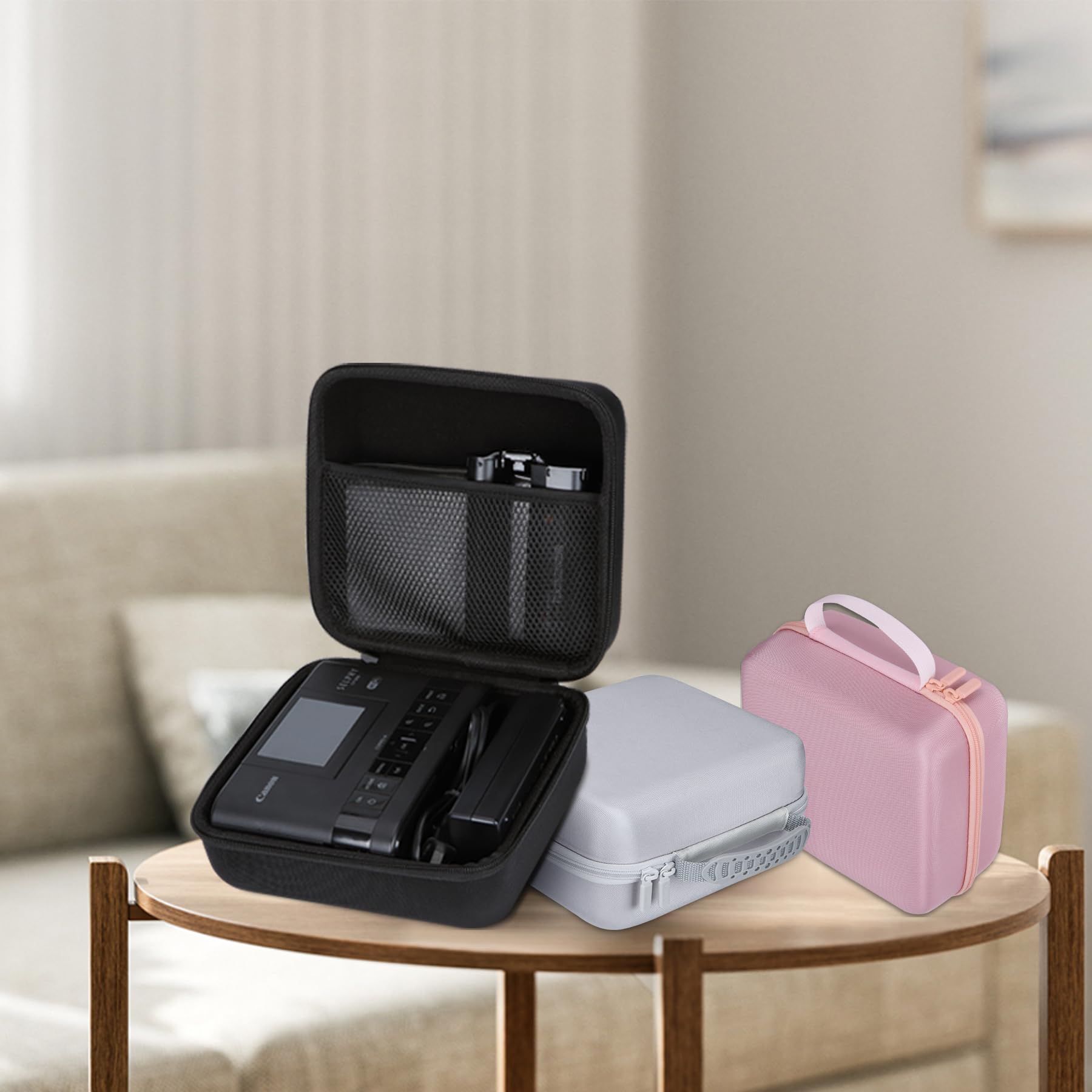 Lebakort Dur Étui Housse Cas Compatible avec Canon Selphy CP1500,Gris | CP1300/CP1200 Imprimante Photo WiFi Étui,compact pour voyage, espace pour câbles