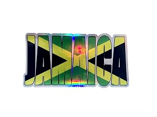 WickedGoodz Holographic Jamaica Flag Decal - Caribbean Island Bumper Sticker - Jamaica Sticker