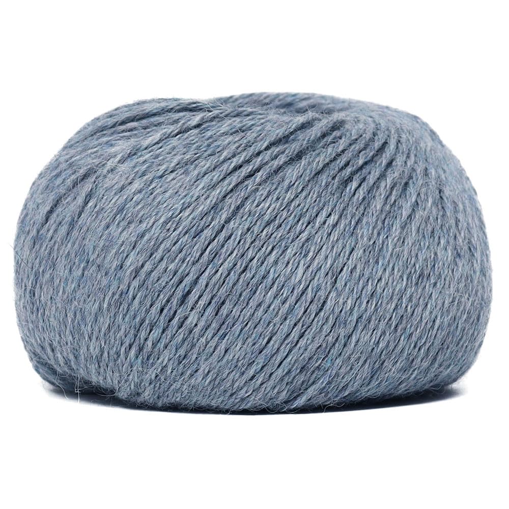 100% Baby Alpaca Yarn Wool Set of 3 Skeins Worsted Weight (Heather Sky Blue)