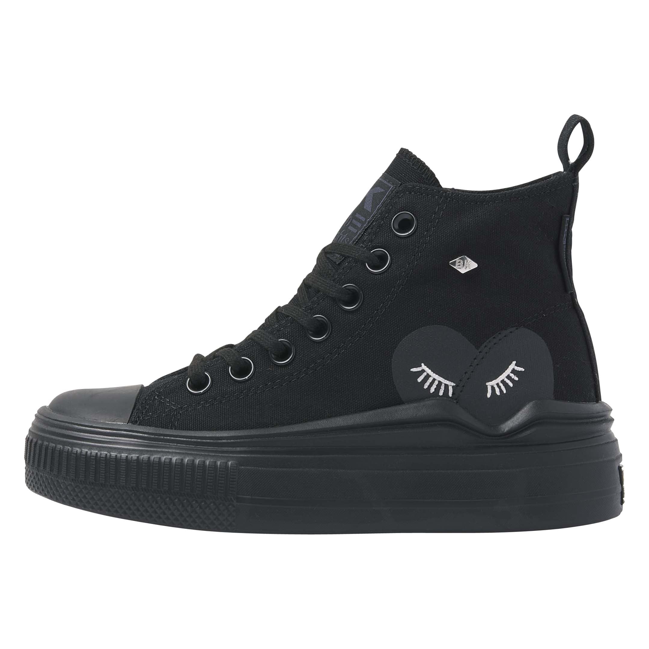 British Knights Kaya Flow Mid Women's High-Top Shoe Trainers, Black Heart Black, 6 UK