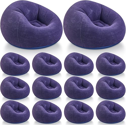 Miniatura 13 de Realspring Sillas Puf Inflables para Exteriores, Sillas de Campamento Inflables, Sofá Perezoso Inflable, Tumbonas Puf Plegables Portátiles, Sofá