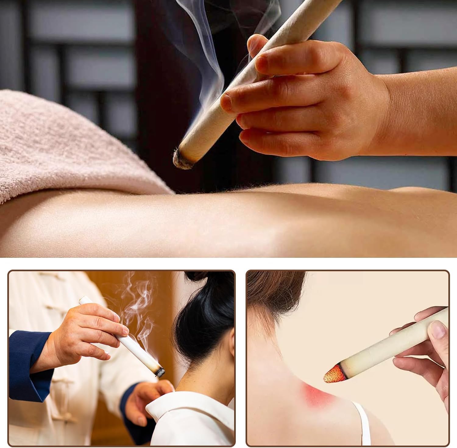 12 Rolls Moxa Stick for moxibustion 50:1 Extraction 3 Year Chen Mugwort Pure Moxa Rolls Herbal Handmade Wormwood Sticks for Gentle moxibustion 20cm