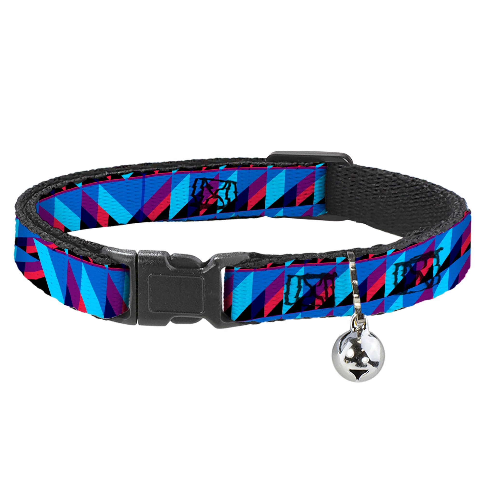 Collar de gato Breakaway anticaídas para evitar accidentes con diseño geométrico morado