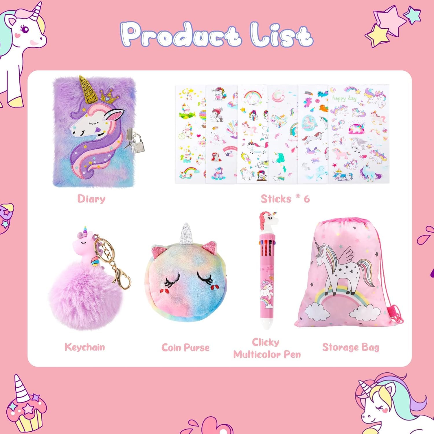 Amazon.com: homicozy Unicorn Diary with Lock and Keys, Fuzzy