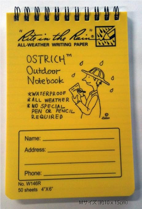 Amazon 雨でも書けるノート Outdoor ｎｏｔｅｂｏｏｋ Mサイズ ノート 文房具 オフィス用品