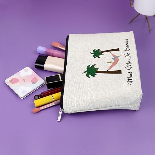 Miniatura 5 de Sazuwu Bolsa de maquillaje para mujer, Encuéntrame en Cancún