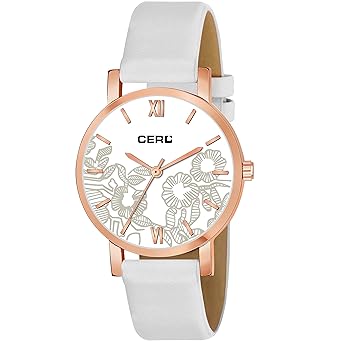 CERO New Leathers Strap Flowers Dial Analogue Women and Girls Watches