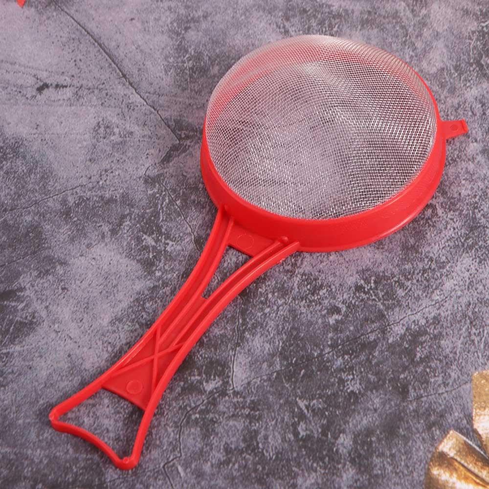 Set di 4 colini a rete fine per alimenti, latte di soia, farina, setaccio in plastica con manico lungo, multiuso per yogurt, tè, succo, zucchero, utensili da cucina
