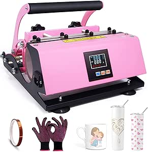 Dyna-Living Tassenpresse - Personalisiere Deine Eigenen Becher, 350W - Inkl. Handschuhe & Zubehör