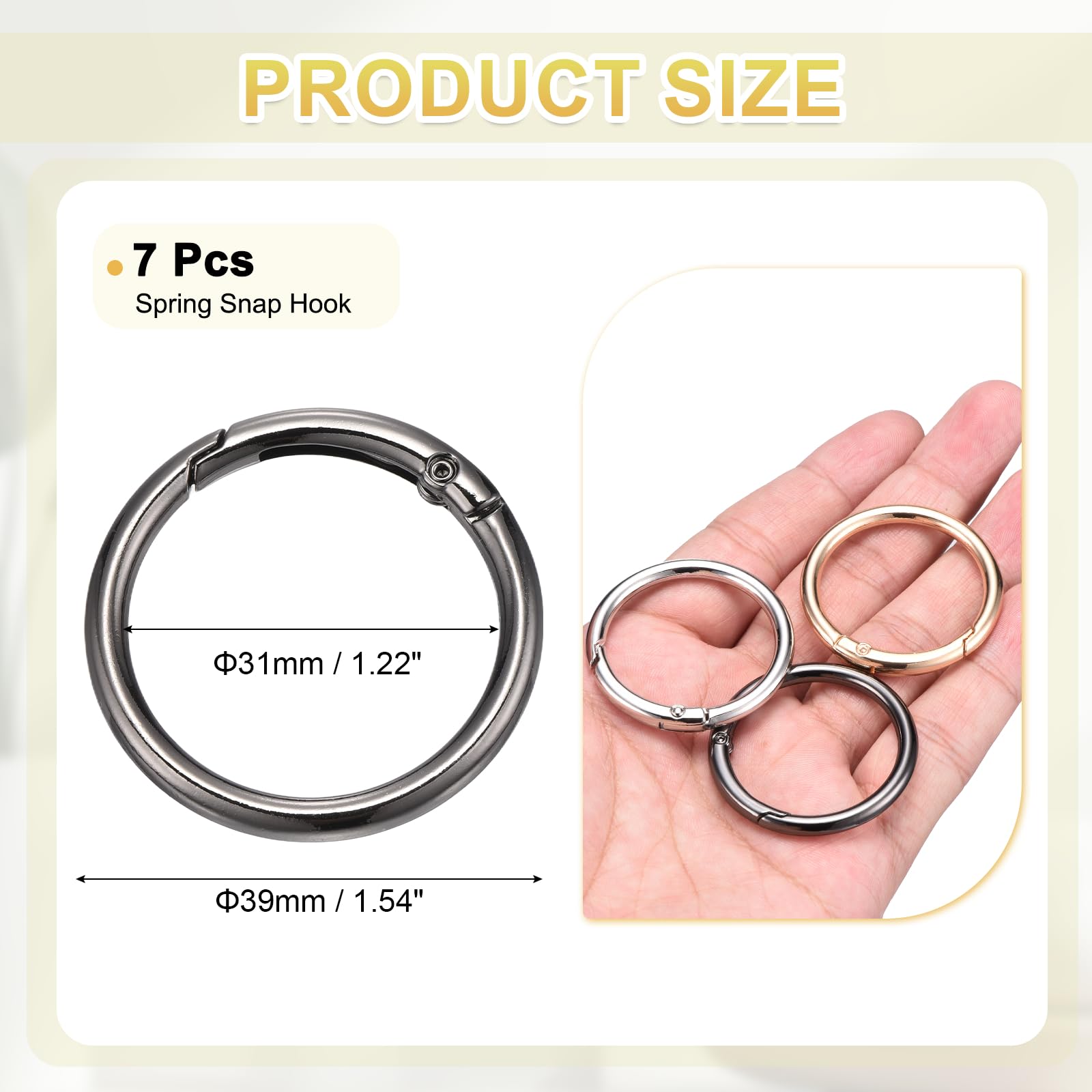 PATIKIL 7 Pcs Metal Spring O Rings - Image 2