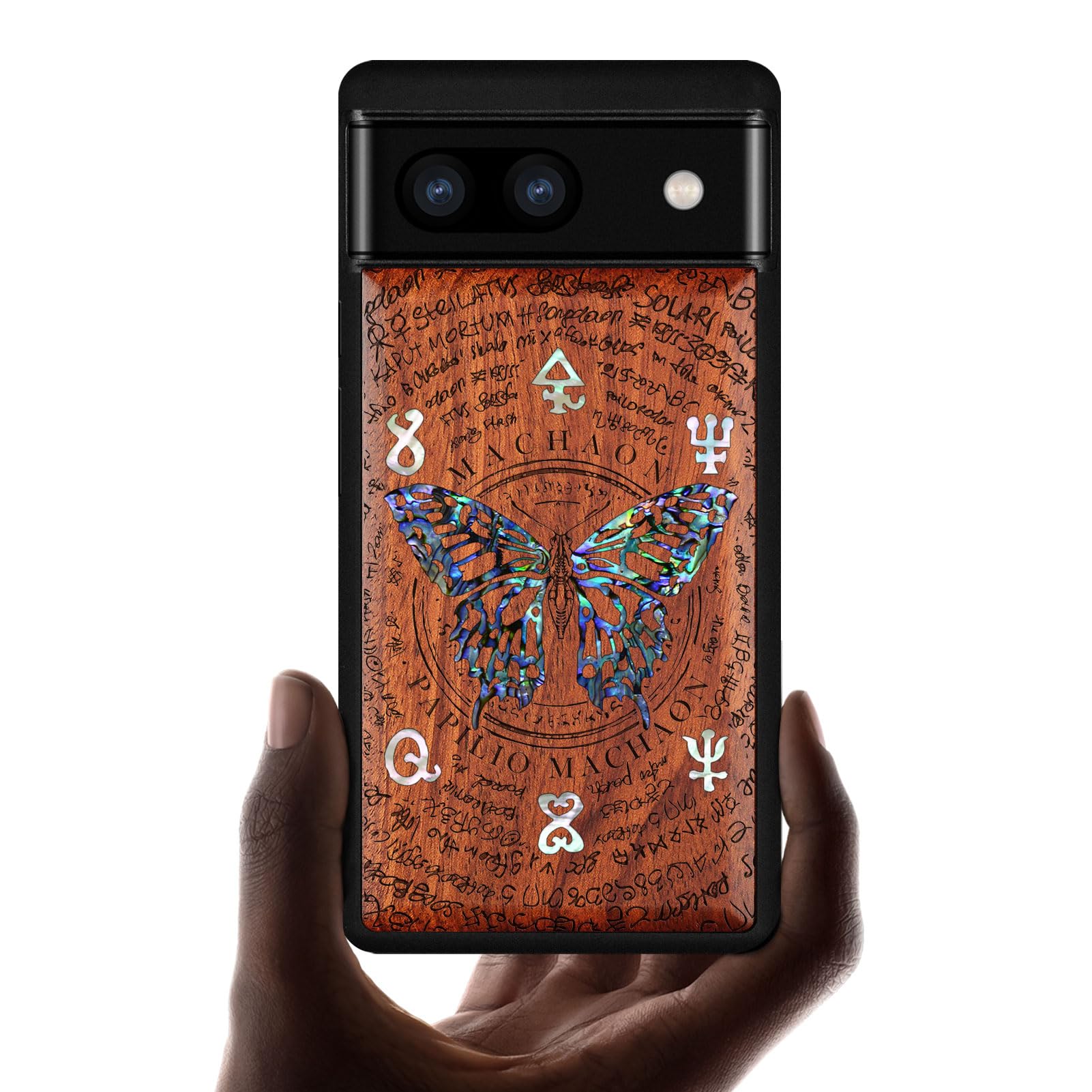 Carveit Custodia per Google Pixel 6 Cover [Incisione in legno e