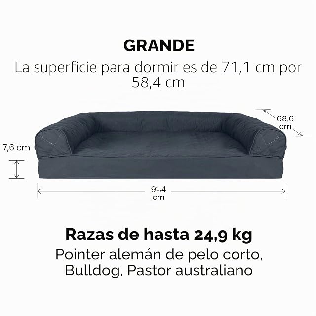 Foto 2 de 8 de Furhaven Large Orthopedic Dog Bed Quilted Sofa-Style w/Removable Washable Cover - Iron Gray, Large