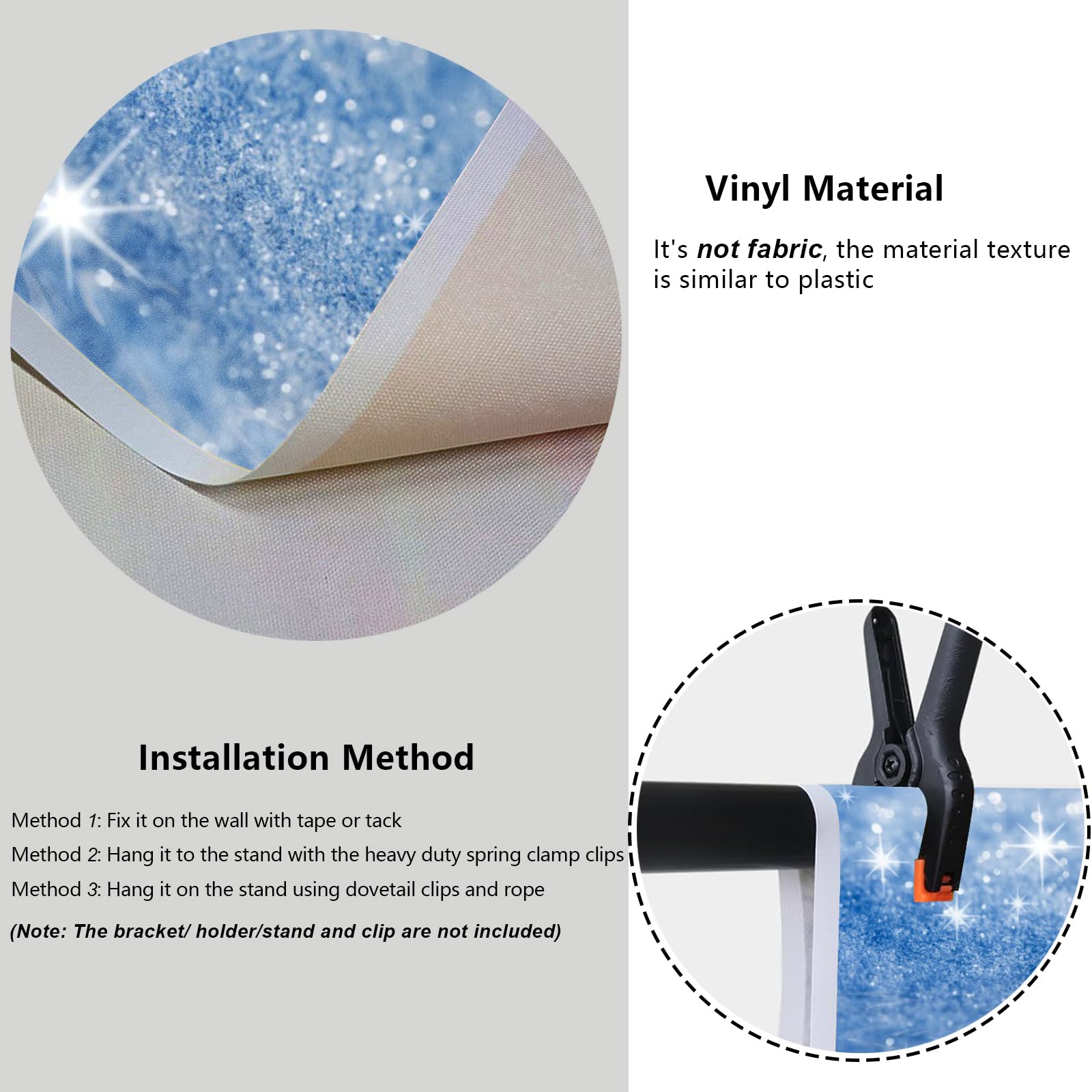 YongFoto Silver Blue Glitter Backdrop 7x5ft Silver Light Spots Blue Sequin Bokeh Photography Background Birthday Bridal Shower Wedding Photography Background Party Banner Portraits Photoshoot Props: 8x6.5ft Style 2