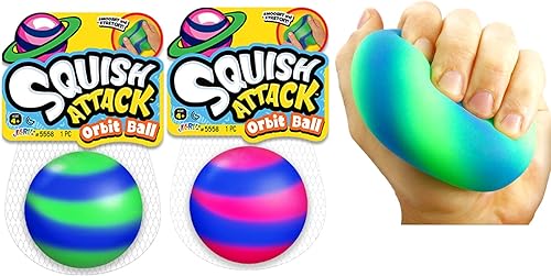 Miniatura 10 de JA-RU - Bolas elásticas para aliviar el estrés, bola rellena de arena para niños y adultos (6 unidades surtidas)  Bola de estrés para terapia de