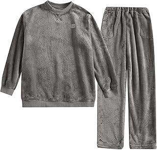 [Caqnni] パジャマ メンズ 冬 もこもこ 裏起毛 ルームウェア 長袖 寝巻き 上下セット 防風 保温 防寒 着る毛布 寝巻き ふわふわ 肌に優しい あったか 大きいサイズ 部屋着 男性用 贈り物 秋 冬