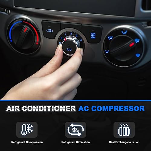 Miniatura 5 de Compresor de CA compatible con Honda Civic 2006-2011 1.8L, compresor de aire acondicionado con embrague reemplazos # 38810RRBA01, 38800-RNA-A010-M,