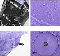 Vista 15 de WANLIAN Paraguas de encaje a prueba de viento plegable soleado y lluvioso a prueba de rayos ultravioleta anti sol protección UV sombrilla paraguas