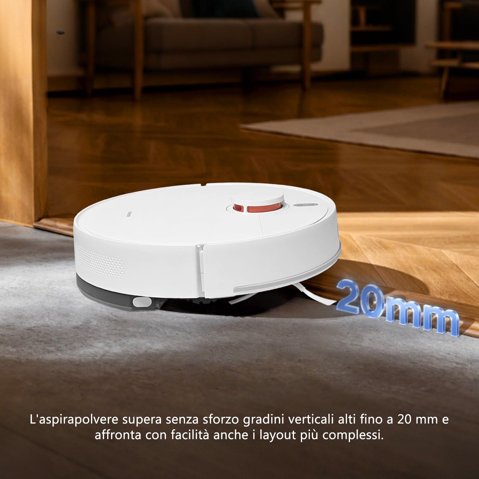 XIAOMI Robot Aspirapolvere S40C con Navigazione Laser LDS, 5000Pa Aspirapolvere Robot e Lavapavimenti, Integra di Spazzare, Aspirare, Lavare e Passare il Panno, Vacuum Controllabile Tramite App e Voce