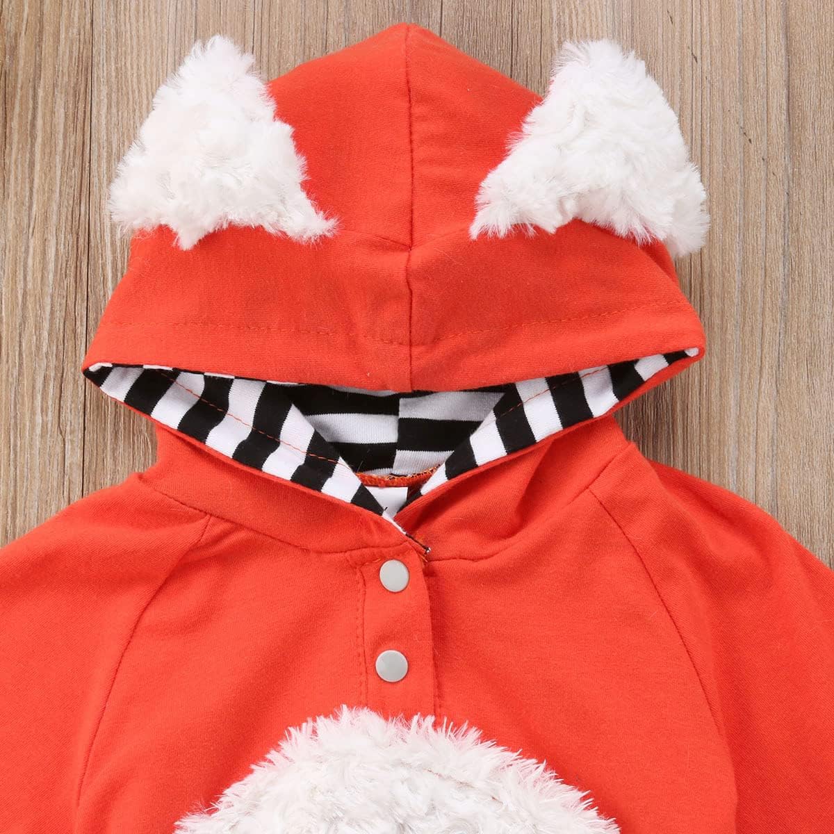 XFGLCK Newborn Infant Baby Girls Boys Halloween Outfit Cartoon Fur Fox Hoodie Romper with Tail - Image 5