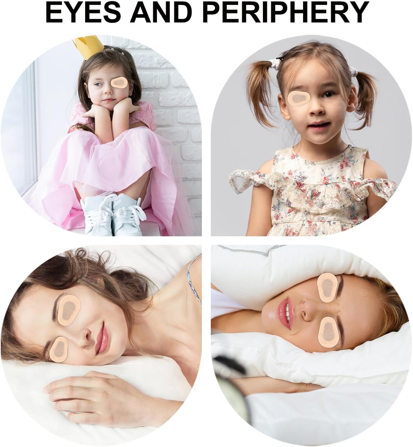 6 Pairs Non-Woven Eye Patches White Self-Adhesive Eye Care Pads Good Gas Permeability and Safe Healthy Material for Comfortable Night Use