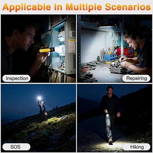 Miniatura 8 de Linternas recargables de alto lúmenes 1800, linterna plana EDC recargable, linterna magnética de bolsillo súper brillante, potente linterna LED para