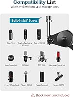 Vista 3 de InnoGear Soporte de brazo para micrófono, brazo de micrófono resistente, soporte de micrófono de suspensión con brazo de tijera boom con clip