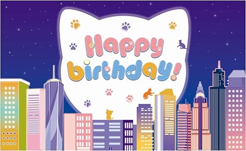 Decoración de fiesta de cumpleaños de súper gatos, pancarta de fondo para fiesta de cumpleaños, interior y exterior, dibujos animados de gatos para