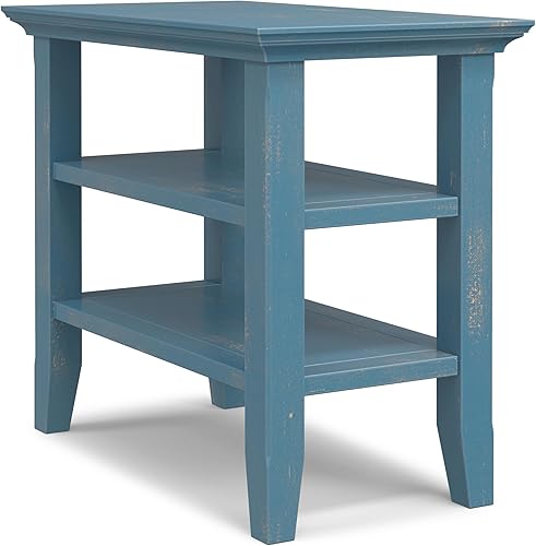 Miniatura 59 de Mesa auxiliar Acadian de Simpli Home, Madera Negro -,Marrón castaño,Azul costero envejecido,Distressed Grey,Casa de campo café,casa de campo