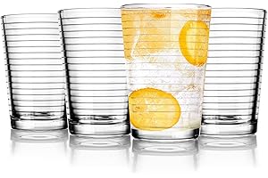 6 oz Juice Glasses - Premium Glass Cups for Refreshing Beverages (Set of 4)