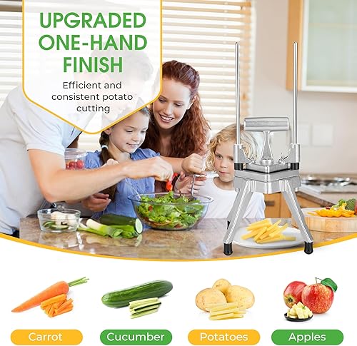 Miniatura 3 de Picador comercial de verduras Cortador de acero inoxidable resistente para cebollas, frutas, verduras ideal para freír a la francesa, tomate,