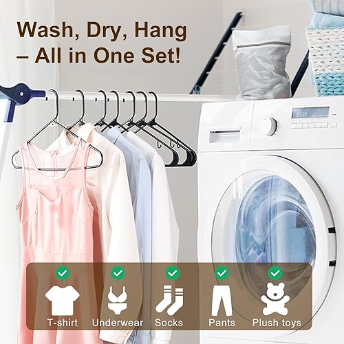 Miniatura 35 de HOUSE DAY Paquete de 100 perchas de plástico blanco, perchas de plástico con ganchos integrados, perchas duraderas y fuertes para armario, perchas