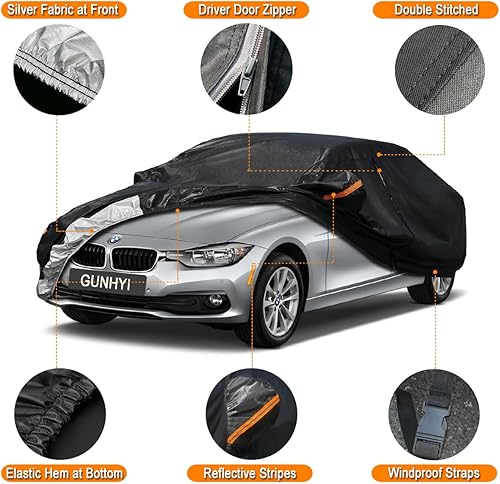 Miniatura 3 de Cubierta de coche SUV de 7 capas personalizada para Audi Q8 (2018-2023) impermeable para todo tipo de clima, resistente al aire libre, nieve, sol,