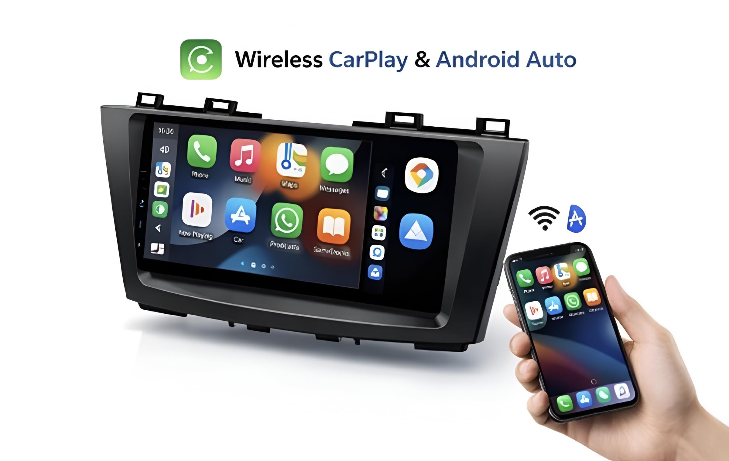 Autoradio 9 pollici compatibile con Mazda 5 2010-2016 | CarPlay/Android Auto/WiFi/DSP/DAB+, touchscreen CarPlay, sistema radio multimediale HD (T1 (2GB/32GB) QUAD CORE)