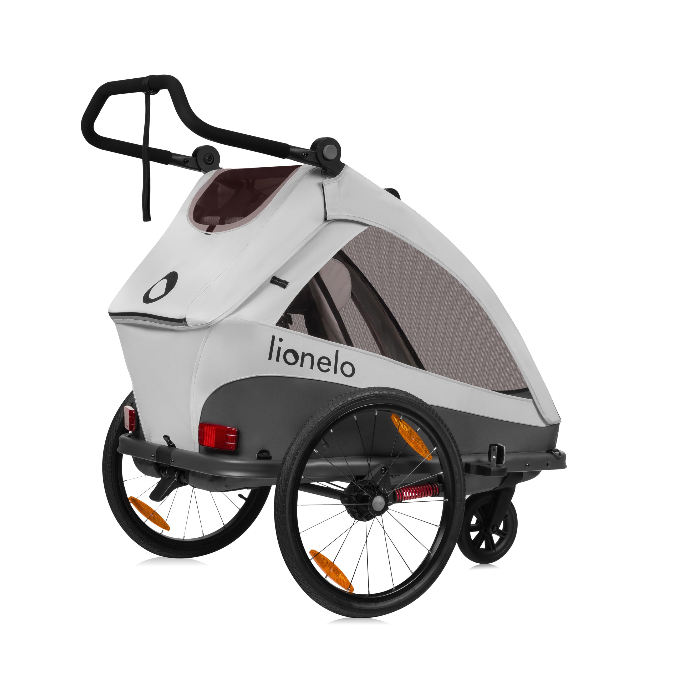 LIONELO Cama Remolque Infantil 2 en 1 para Bicicleta con función de Cochecito para 1 o 2 niños de 6 Meses a 6 años, Peso 2 x 22 kg, suspensión, Ruedas Grandes, Capota Impermeable