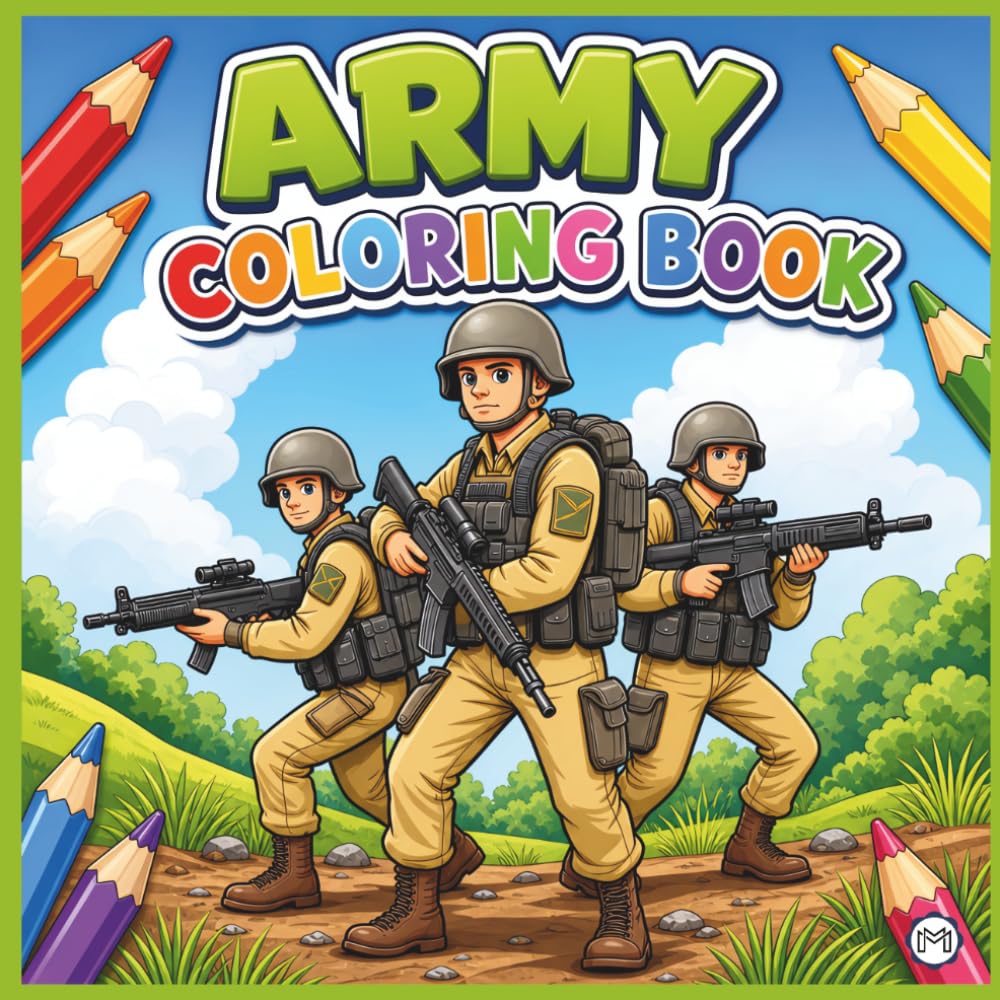 Military Army Soldier Coloring Book for Adults Kids Boys Girls Teens: Cool Military Warrior War Veteran Gift Present Army Land Forces Themed Coloring ... Pages for Soldiers Cadets Veterans Students