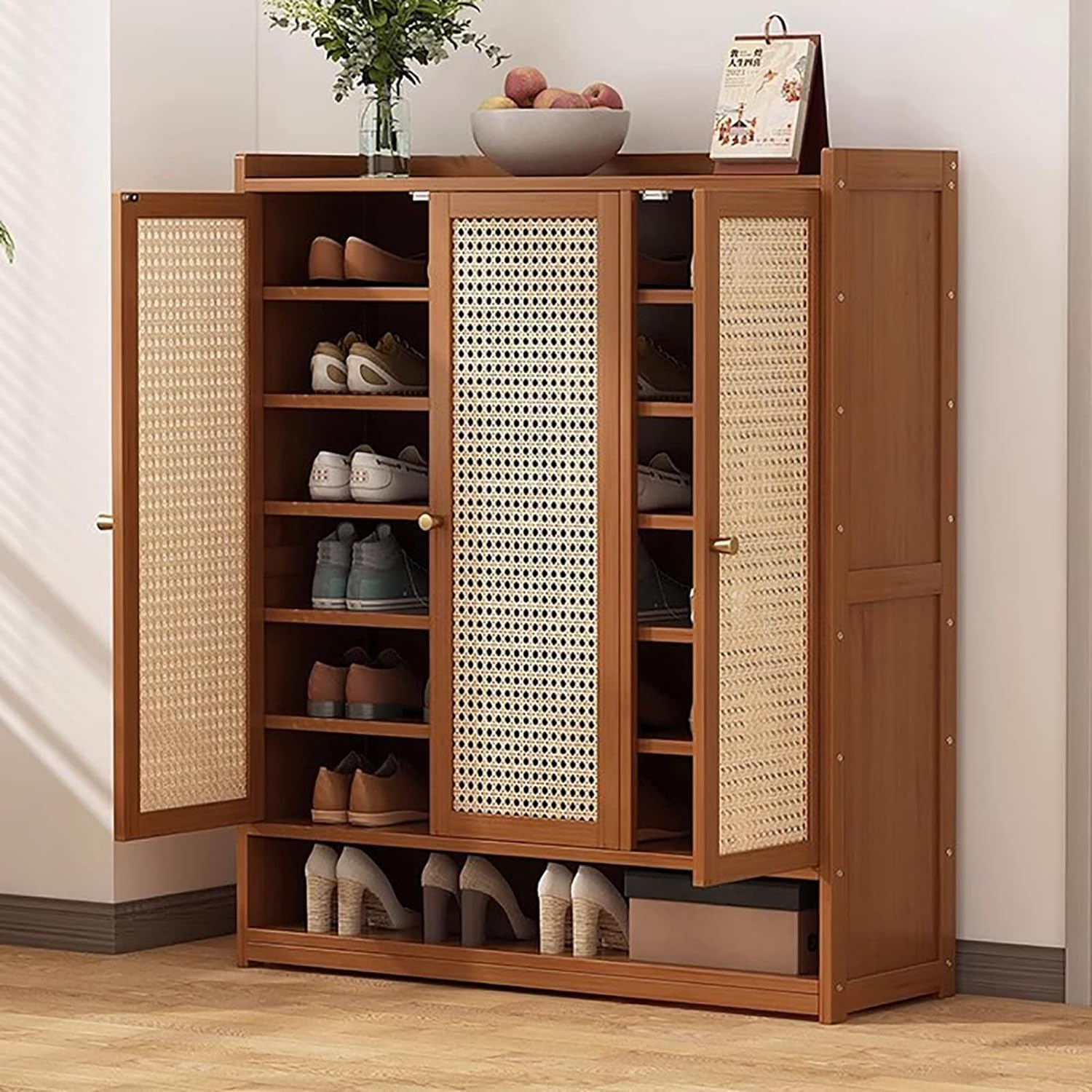 Meuble à chaussures compact fonctionnel noir 90 cm avec rangement portes entrée