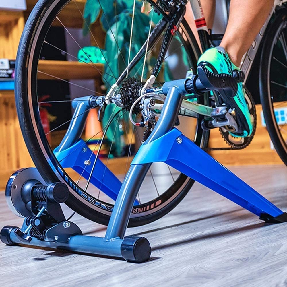 Indoor Bike Trainer Indoor Eexercise Bicycle Bicycle Magnetic Trainer Stand 8 Livelli Resistenza Magnetica Cavo Controllo Filo Desercizio per Bicicletta