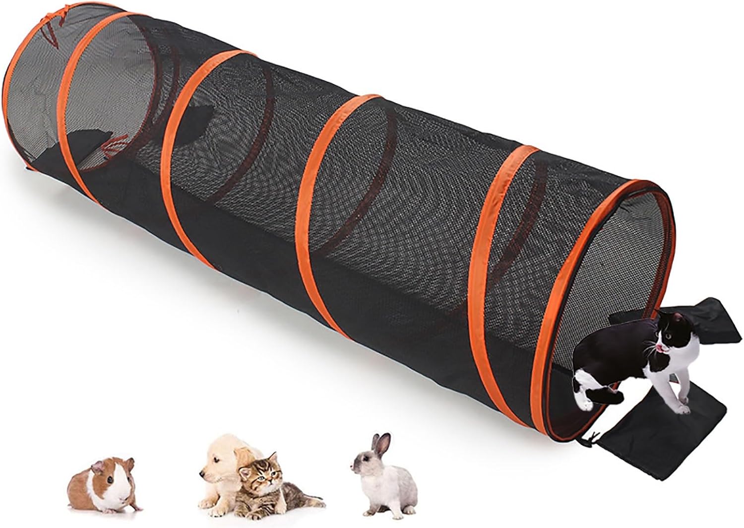 Cat Tunnel, Outdoor Cat Enclosures Foldable Cat Tent Pet Play Tunnel Toys, Free Splicing Tunnel Pet Interactive Toy Tunnel Tube, for Puppy, Kitten, Rabbits, Guinea Pig (Color : 2 in 1-b) (1