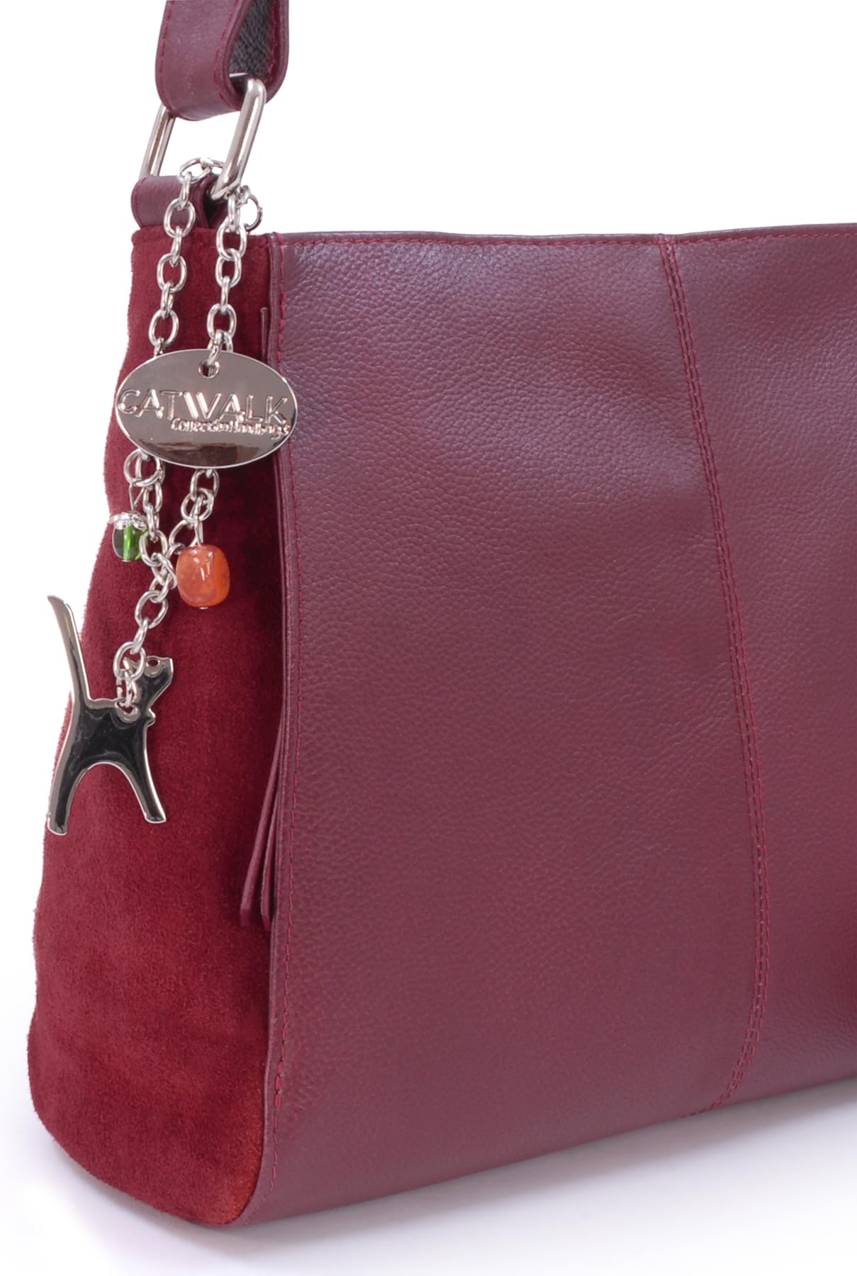 Catwalk Collection Handbags - Bandolera Mediano de Piel y Serraje - Bolso Cruzado de Mujer - Bolso de Diario Formato A5 - Charlotte
