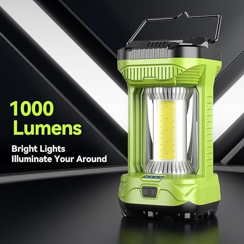 Miniatura 2 de AlpsWolf Linterna de campamento recargable, 1000 lúmenes, 4 modos de luz, luz de campamento, 4000 mAh, linterna recargable para cortes de energía,