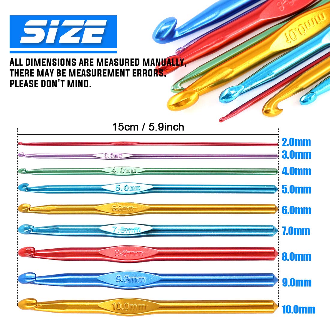 Glarks 24Pcs Crochet Hooks Set - Image 4