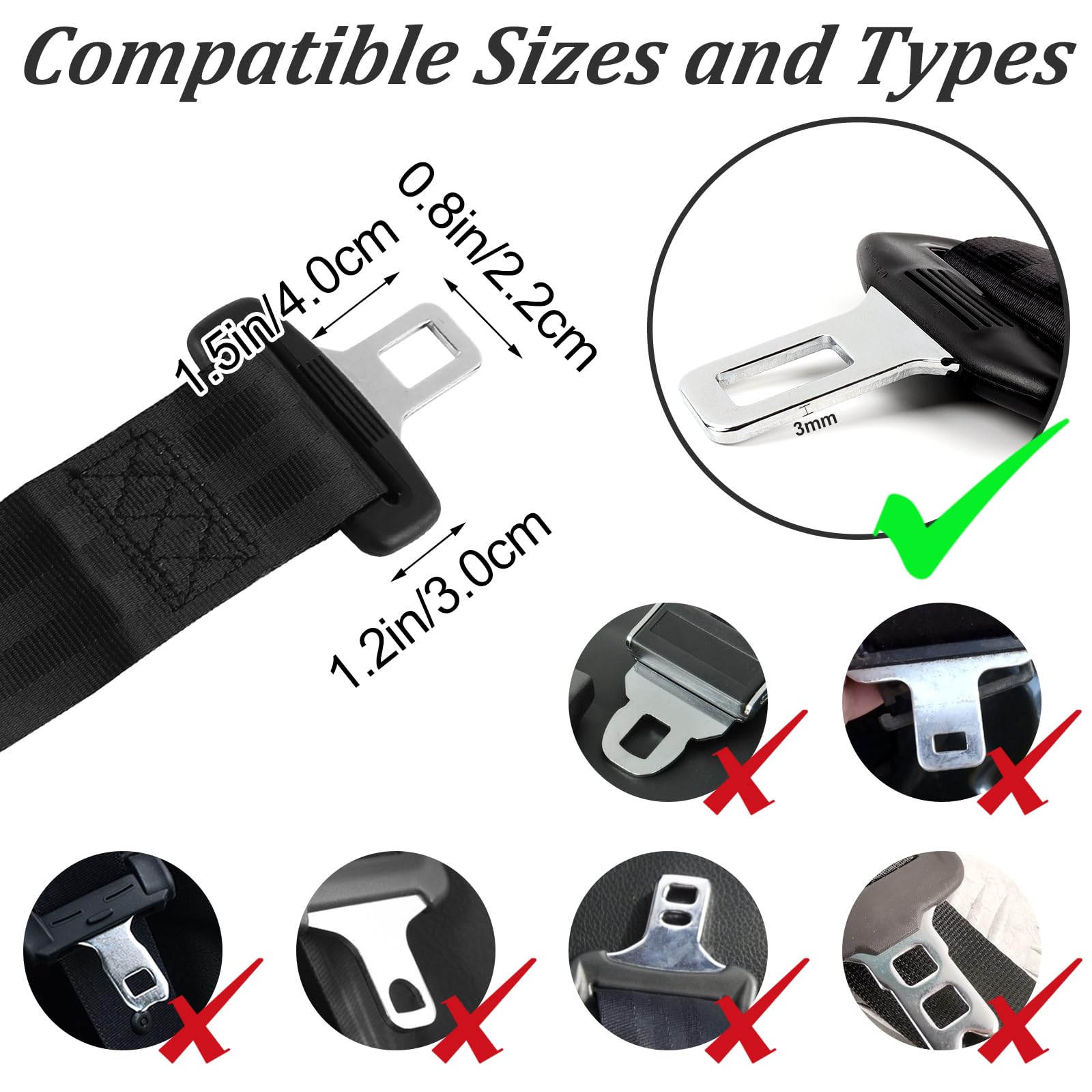 2 accessori per auto 14,57 IN/37 cm, accessori per auto universali, parti auto adatte per la maggior parte dei veicoli