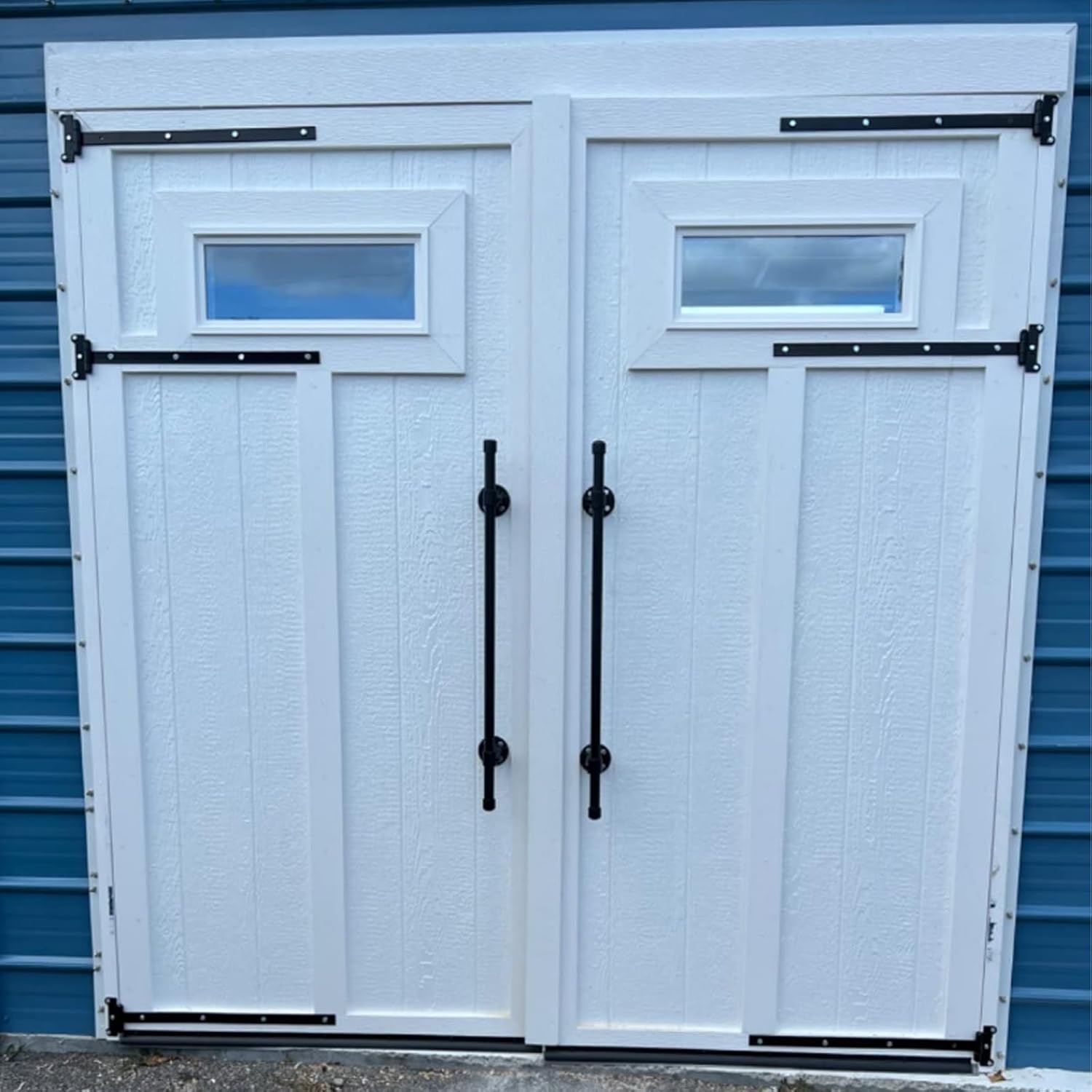 24" Heavy Duty T-Hinges Rust-Resistant Matte Black Finish Compatible with Large Gates, Barn Doors, Sheds, Driveway & Garage Doors Hinges (4 Pack)